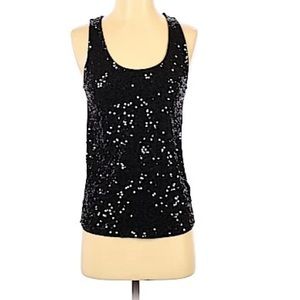 J.Crew Top. sleeveless. Black. Tons of sequins! EUC.